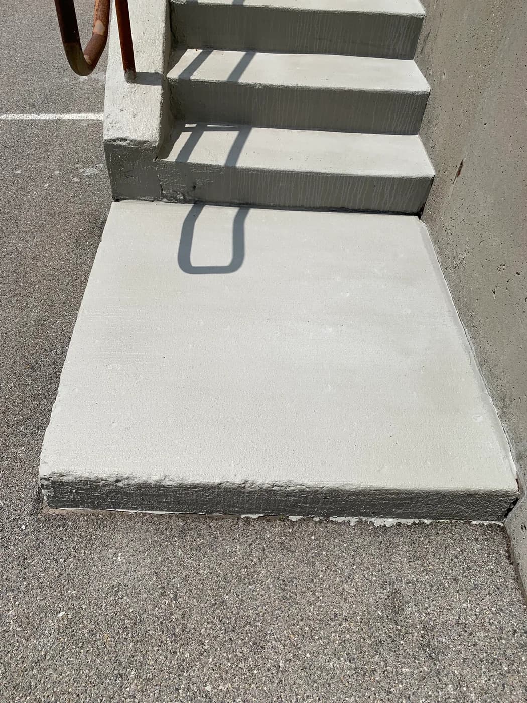 Finished commercial concrete stair resurfacing and landing repair near Buffalo NY