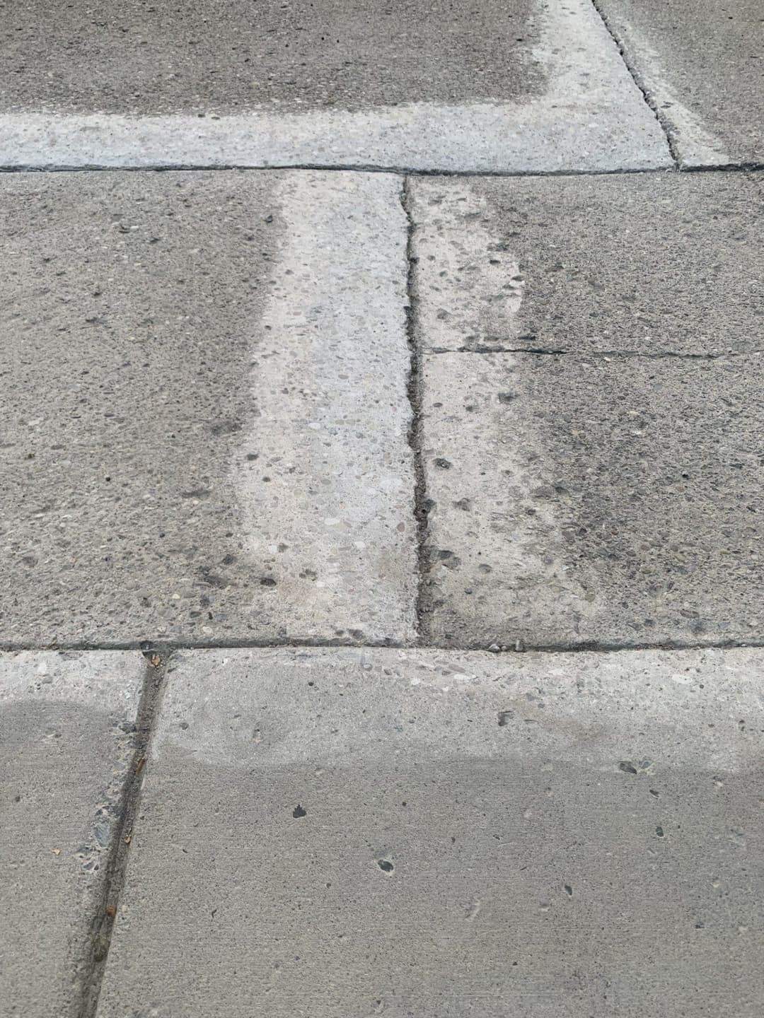 Concrete sidewalk with visible wear and cracks